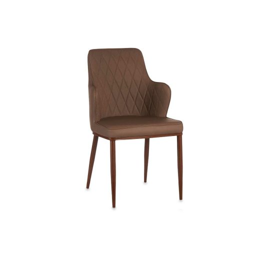Poltrona Losangos Castanho Preto Aço 53 x 90 x 43 cm (2 Unidades) - Image 2