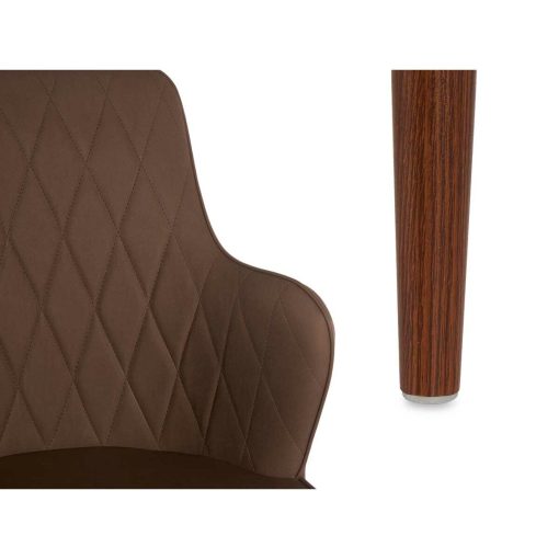 Poltrona Losangos Castanho Preto Aço 53 x 90 x 43 cm (2 Unidades) - Image 4