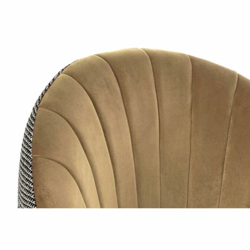Poltrona Preto Castanho Poliéster Mostarda (69 x 66 x 85 cm) - Image 2