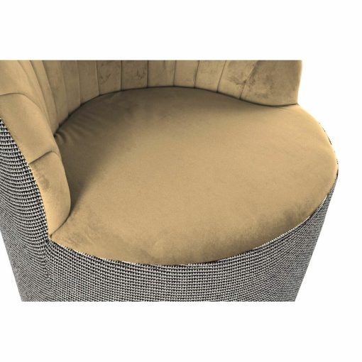 Poltrona Preto Castanho Poliéster Mostarda (69 x 66 x 85 cm) - Image 3