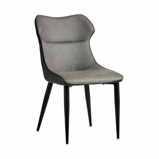 Poltrona Preto Cinzento Aço 49 x 86 x 60 cm (2 Unidades) - Image 2