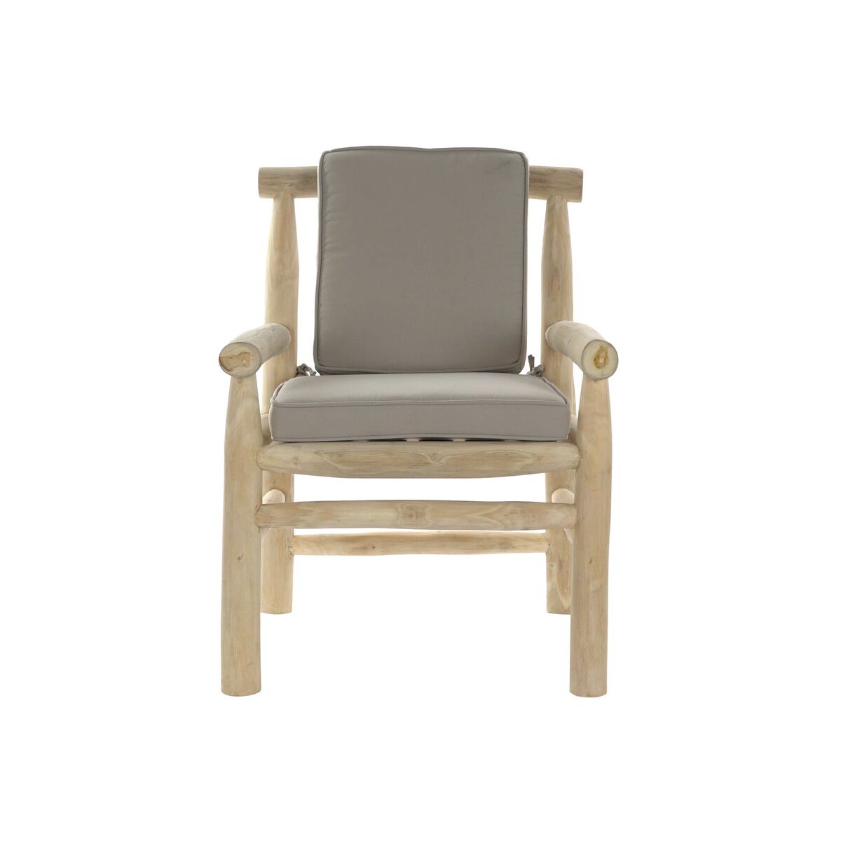 Poltrona de jardim Natural Cinzento claro Teca 65 x 80 x 92 cm - Image 6