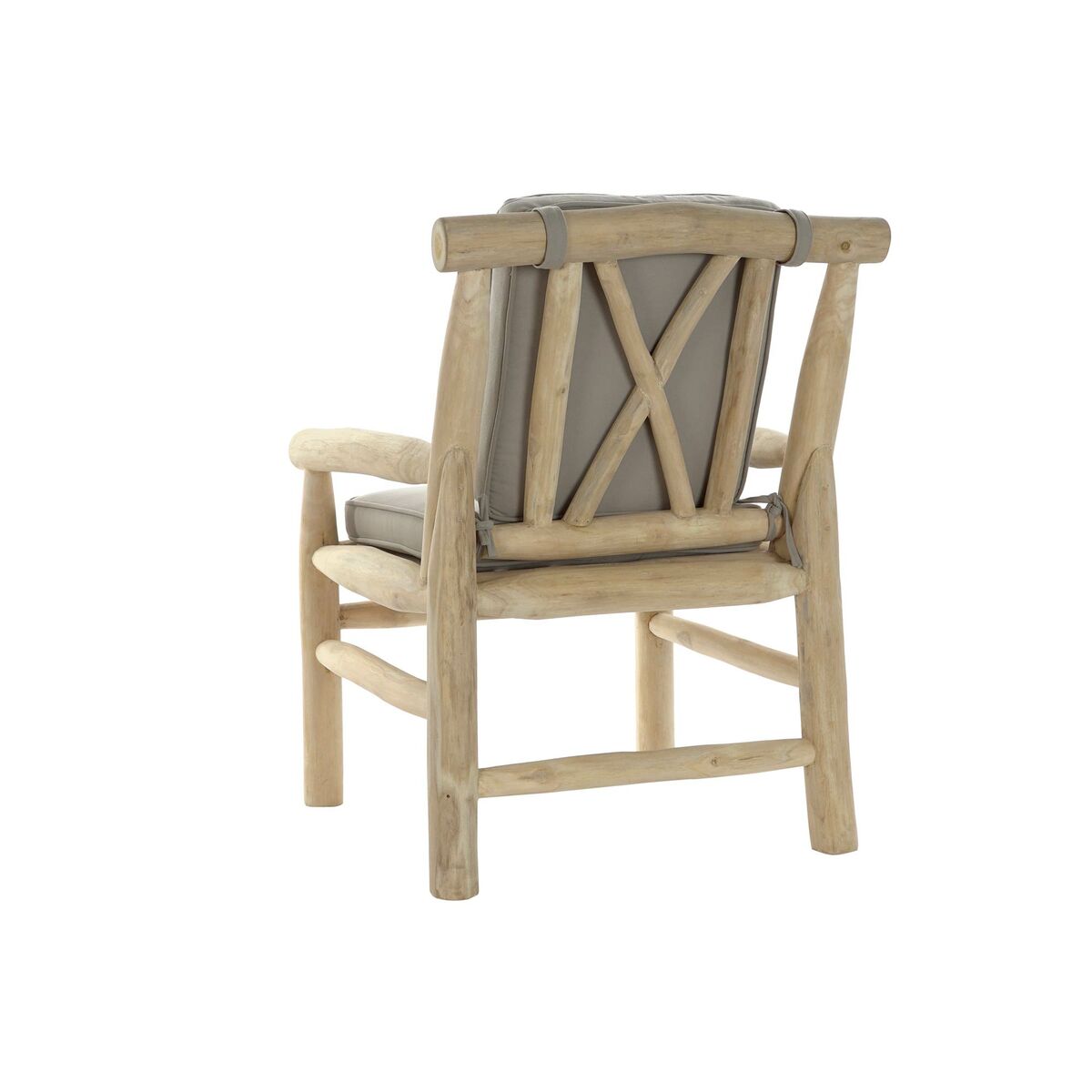 Poltrona de jardim Natural Cinzento claro Teca 65 x 80 x 92 cm - Image 7