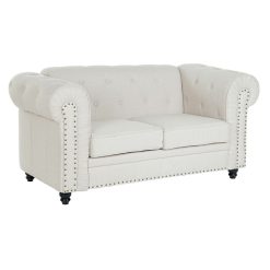 Sofá Branco Creme Madeira Vintage 162 x 84 x 77 cm