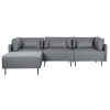 Sofá Chaise Longue Cinzento Metal Moderno 276 x 152