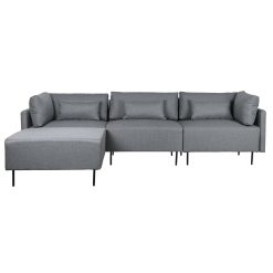 Sofá Chaise Longue Cinzento Metal Moderno 276 x 152