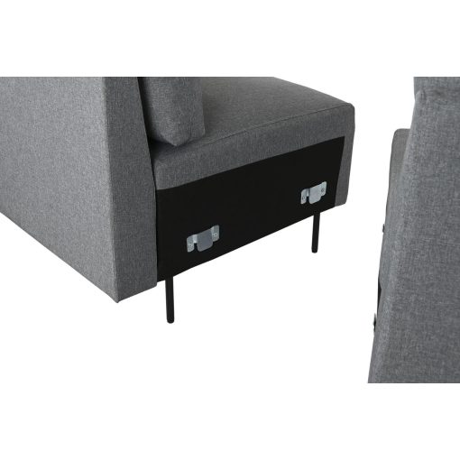 Sofá Chaise Longue Cinzento Metal Moderno 276 x 152,5 x 84 cm - Image 6