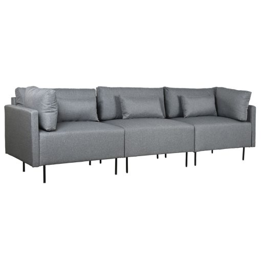 Sofá Chaise Longue Cinzento Metal Moderno 276 x 152,5 x 84 cm - Image 8