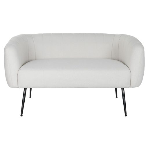 Sofá Preto Greige Espuma Madeira Metal Veludo Scandi 129 x 75 x 73 cm - Image 5