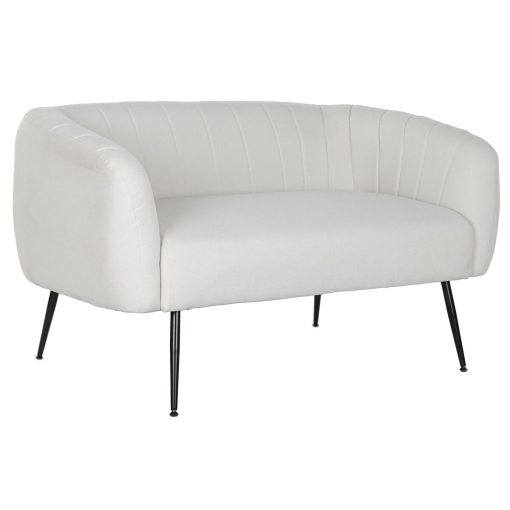 Sofá Preto Greige Espuma Madeira Metal Veludo Scandi 129 x 75 x 73 cm