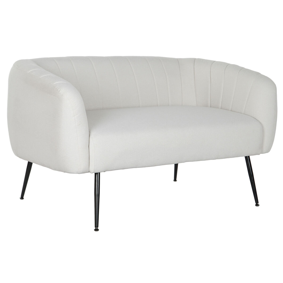 Sofá Preto Greige Espuma Madeira Metal Veludo Scandi 129 x 75 x 73 cm
