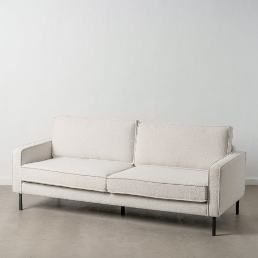 Sofá de 3 Lugares 213 x 87 x 90 cm Branco Metal - Image 2