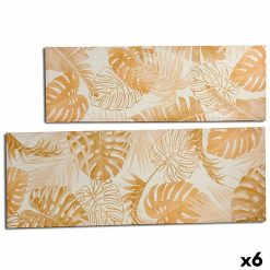 Tela Folha de planta Dourado 135 x 45 x 1