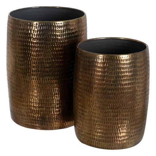 Vaso 2 Peças Bronze Dourado Alumínio 35