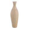 Vaso Branco Bege Bambu 20 x 20 x 64 cm