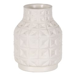 Vaso Branco Cerâmica 22 x 22 x 28 cm