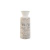 Vaso Branco Natural Madeira de mangueira Colonial 15 x 15 x 22