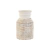 Vaso Branco Natural Madeira de mangueira Colonial 15 x 15 x 38 cm