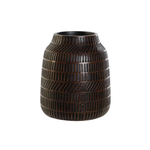 Vaso Castanho Preto Resina Colonial 19 x 19 x 21 cm