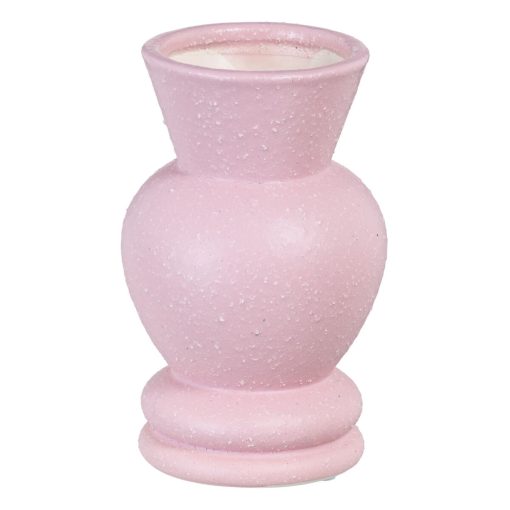 Vaso Cor de Rosa Cerâmica 11 x 11 x 17 cm