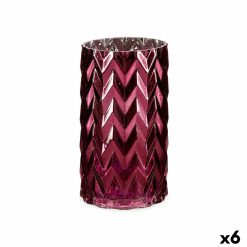 Vaso Lapidado Espiga Cor de Rosa Cristal 11