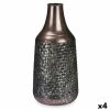 Vaso Prateado Metal 21 x 44 x 21 cm (4 Unidades) Com relevo