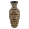 Vaso Preto Bege Bambu 22 x 22 x 52 cm