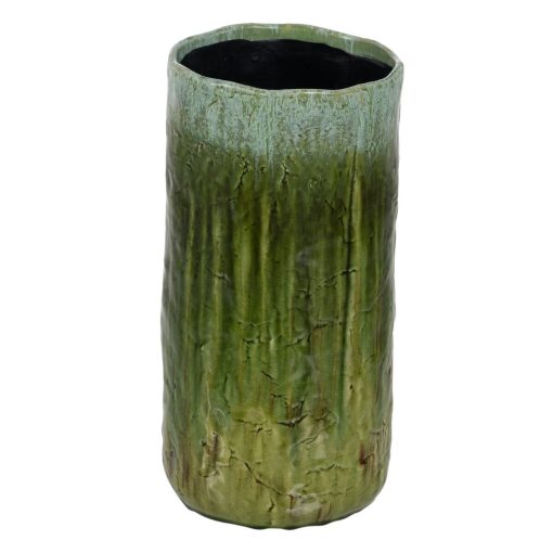 Vaso Verde Cerâmica 21 x 21 x 41 cm