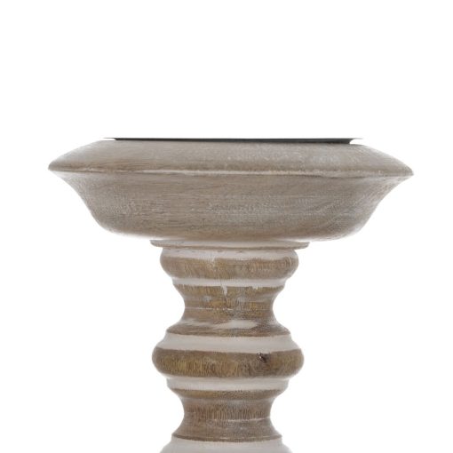 Candelabro Branco Natural Ferro Madeira de mangueira 14 x 14 x 45,72 cm - Image 3