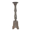 Candelabro Branco Natural Ferro Madeira de mangueira 18 x 18 x 53
