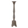 Candelabro Branco Natural Ferro Madeira de mangueira 19 x 19 x 68