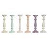 Candelabro Metal Madeira de mangueira Shabby Chic 12 x 12 x 34 cm