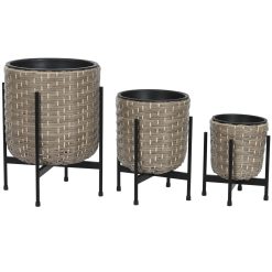 Conjunto de vasos Metal Polipropileno Rotim 39 x 39 x 49 cm