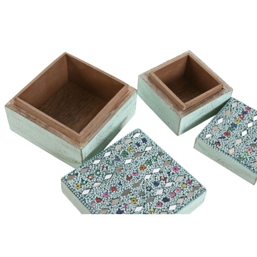 Guarda-Joias Multicolor Madeira de mangueira 10 x 10 x 6 cm (2 Peças) (6 Unidades) - Image 3