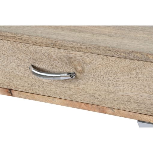 Jogo de móveis Castanho Prateado Aço Madeira de mangueira 110 x 40 x 76 cm (3 Peças) - Image 5