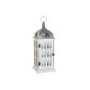 Lanterna Acabamento envelhecido Branco Cinzento Madeira Cristal Mediterrâneo 19 x 19 x 51 cm