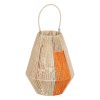 Lanterna Castiçais Lanterna Laranja Creme Metal Papel Cristal 31