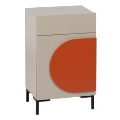 Mesa de Cabeceira NECTO Laranja Taupe Ferro Madeira MDF 40 x 31