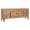 Móvel de TV Preto Natural Abeto Madeira MDF 130 x 24 x 51 cm