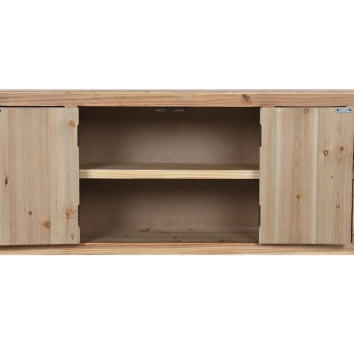 Móvel de TV Preto Natural Abeto Madeira MDF 130 x 24 x 51 cm - Image 3