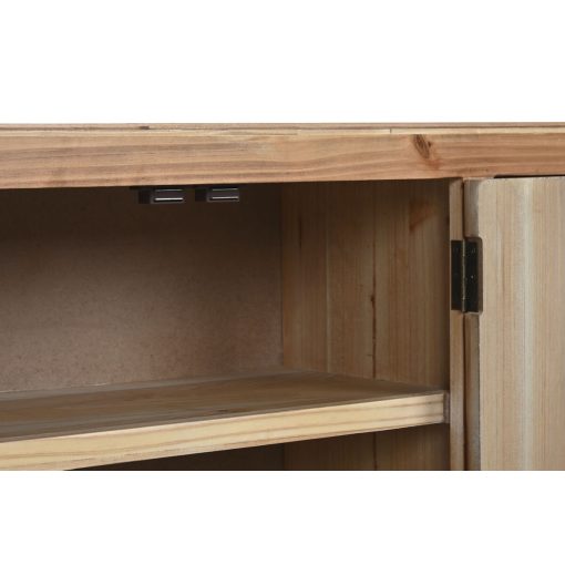 Móvel de TV Preto Natural Abeto Madeira MDF 130 x 24 x 51 cm - Image 7