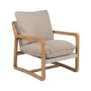 Poltrona Bege Natural Madeira da borracha Esponja Madeira de freixo Foam 65 x 69 x 83 cm