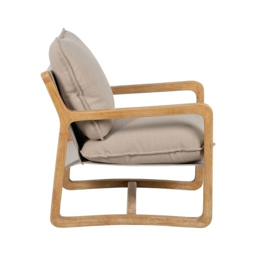 Poltrona Bege Natural Madeira da borracha Esponja Madeira de freixo Foam 65 x 69 x 83 cm - Image 3