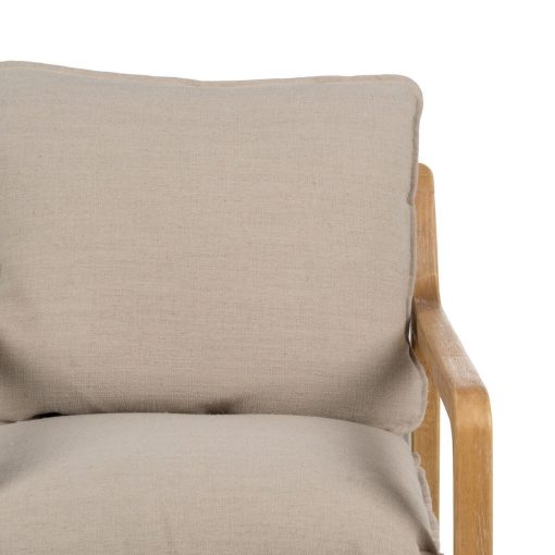 Poltrona Bege Natural Madeira da borracha Esponja Madeira de freixo Foam 65 x 69 x 83 cm - Image 5