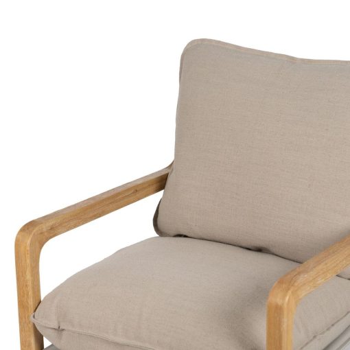 Poltrona Bege Natural Madeira da borracha Esponja Madeira de freixo Foam 65 x 69 x 83 cm - Image 6