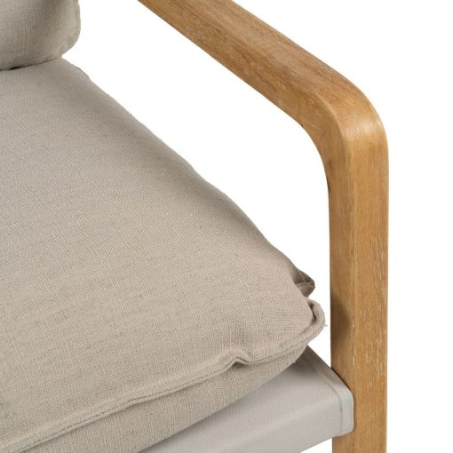 Poltrona Bege Natural Madeira da borracha Esponja Madeira de freixo Foam 65 x 69 x 83 cm - Image 8