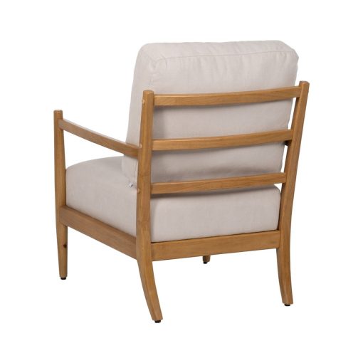 Poltrona Bege Natural Madeira da borracha Madeira MDF Foam 100 % poliéster 65 x 71 x 88 cm - Image 4
