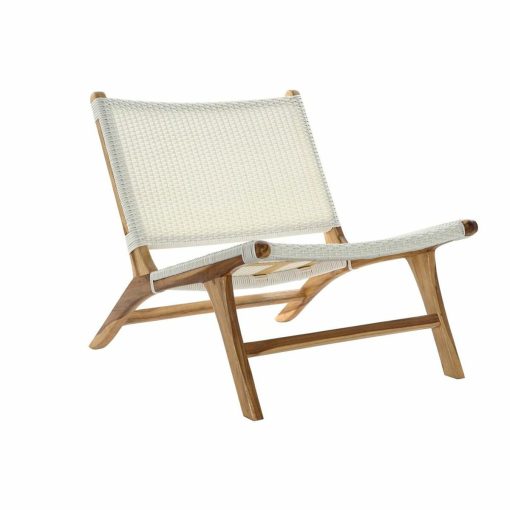 Poltrona Branco PVC Teca (65 x 80 x 68 cm)
