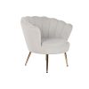 Poltrona Creme Dourado Veludo Metal 85 x 85 x 81 cm