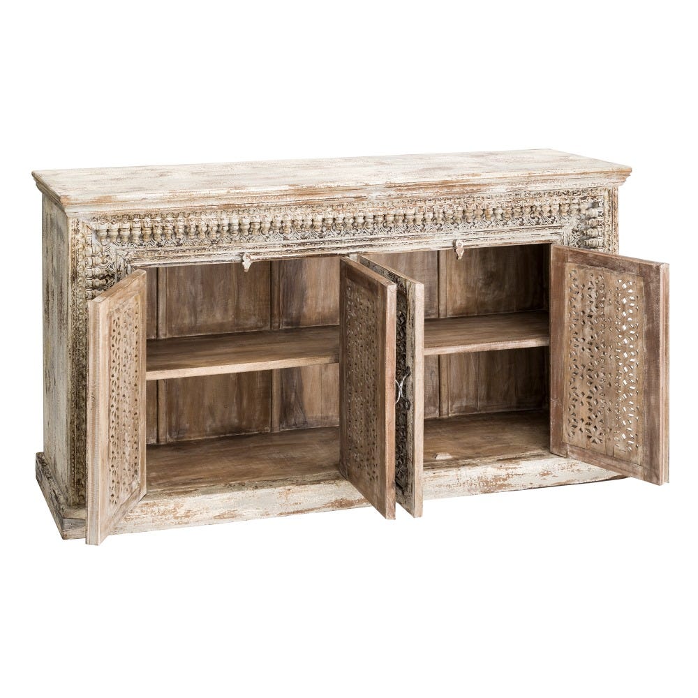 Aparador em Madeira Esculpido a Mão 187 X 45 X 100 - Image 3